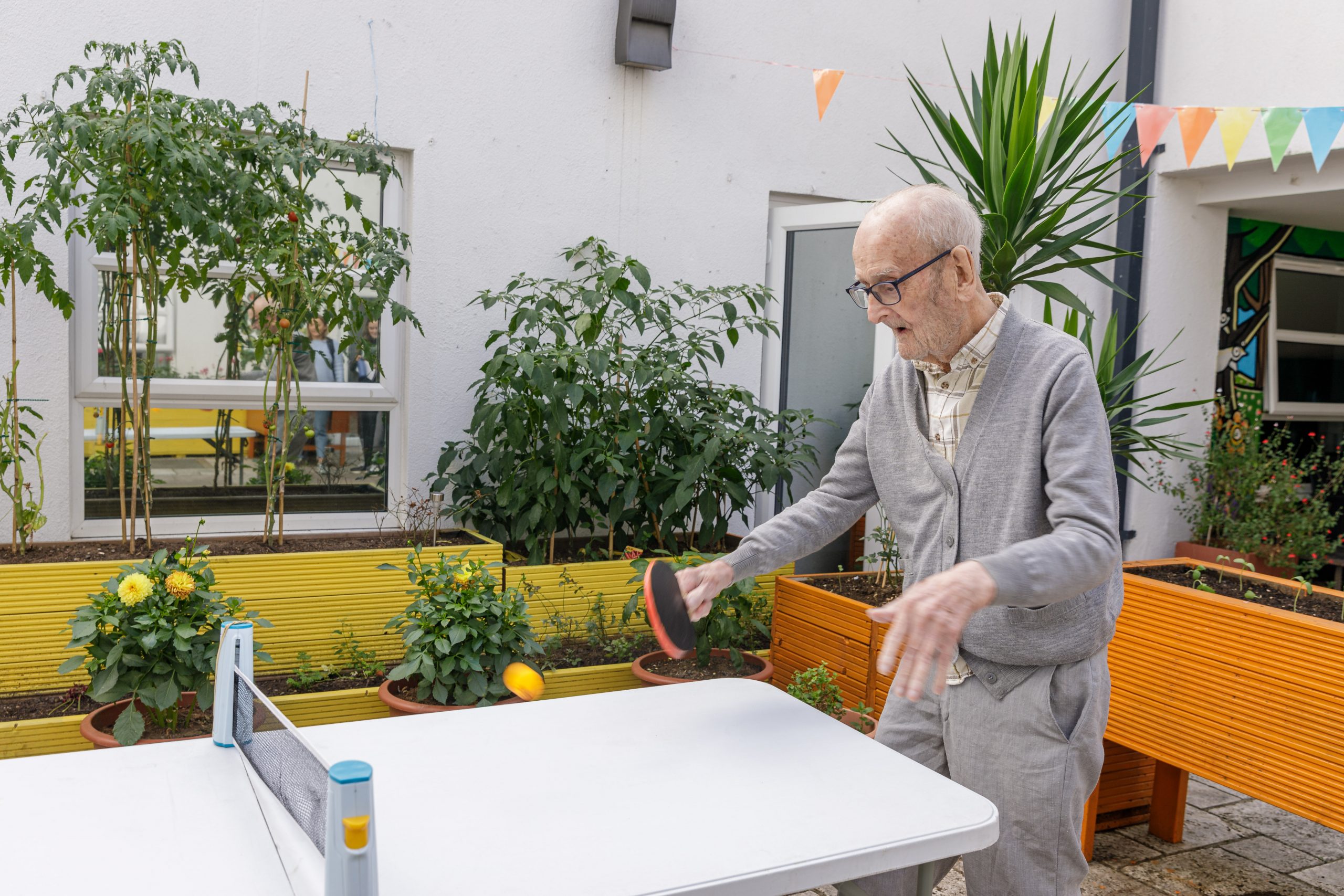 Ron playing table tennis
